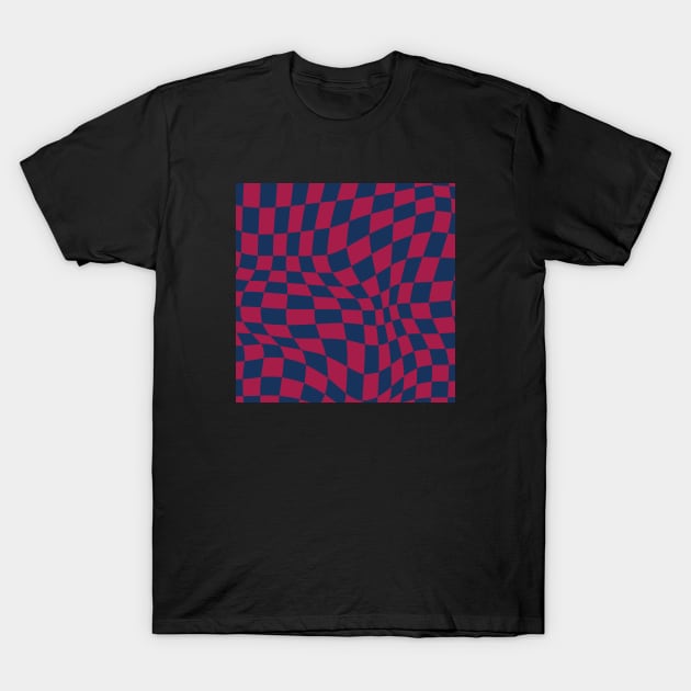 Barca Distorted Checkered Pattern T-Shirt by Footscore